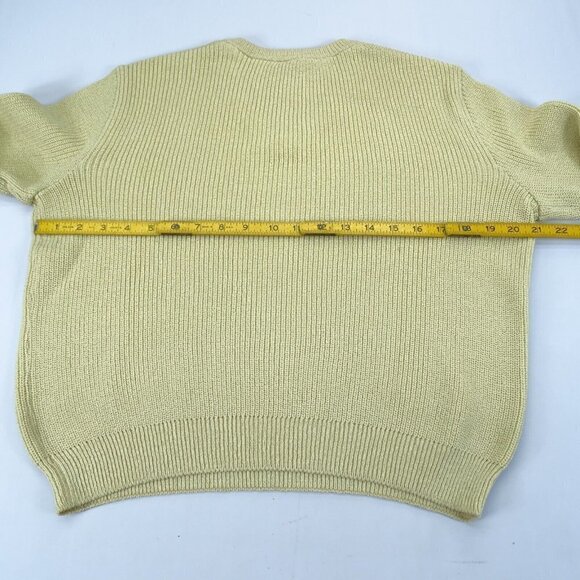 FLAWS** St John Santana Knit‎ V-Neck Sweater Women's Size Small Beige Pullover - Picture 9 of 9